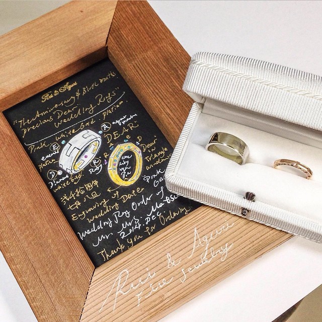結婚指輪とオーダーシート Rui & Aguri Fine Jewelry